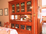 Art glass in a bungalow dining room buffet