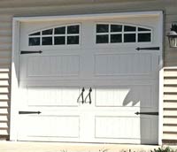 Fake hinges on garage door.