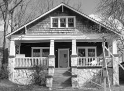 Front porch of bungalow.
