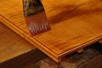 applying shellac.