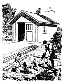 Building a garage.