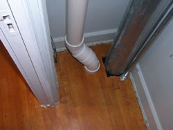 Radon mitigation duct.