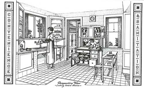 Note the electric mixer on the counter at the far left of the image.