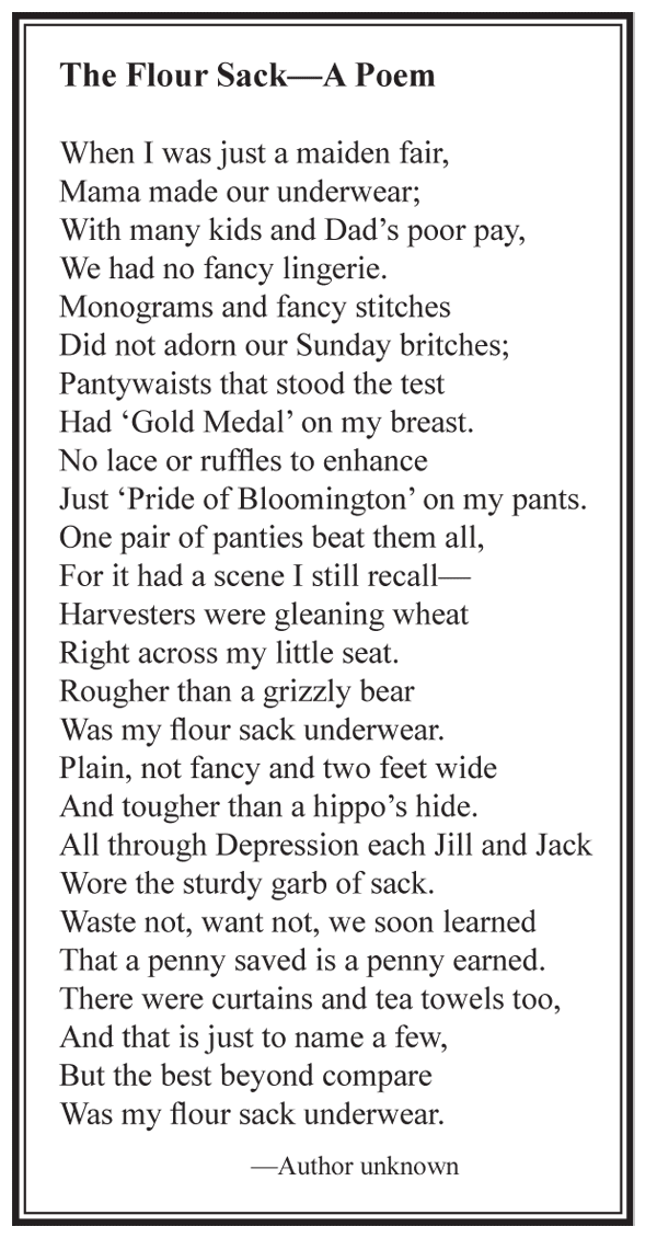 Flour sack poem.