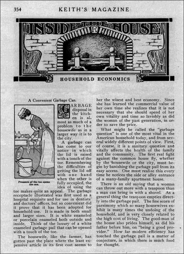 Garbage can article.