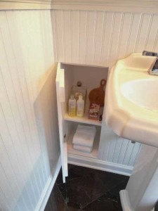 Cabinet between studs.