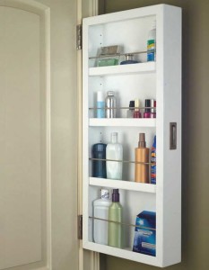 Photo of cabinet hinged to door.