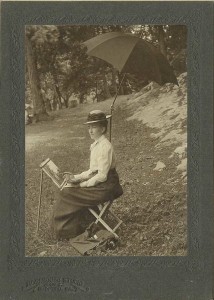 vintage photo of Emma painting.