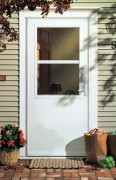 photo of white aluminum door.
