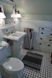 Completed upstairs half bath.