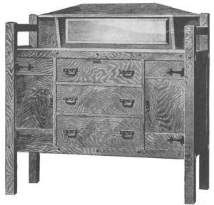 Arts and Crafts buffet with mirror.