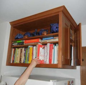 Cabinet over fridge.