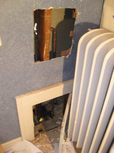 Hole in wall.