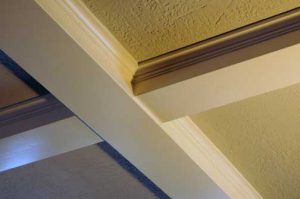 close-up of beams.