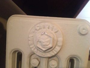 close-up photo of radiator logo.