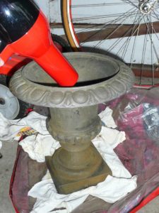 Using a blow dryer to minimize flash rust. 