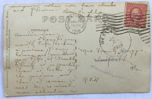 back of postcard