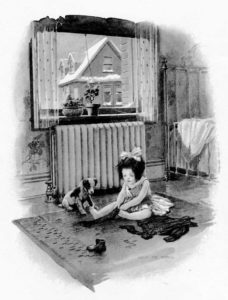 Illustration of girl with puppy.