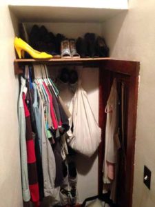 shelf in stairwell