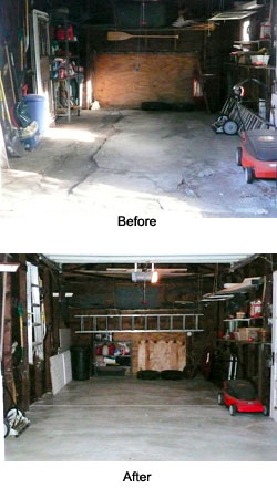 Floor before & after.
