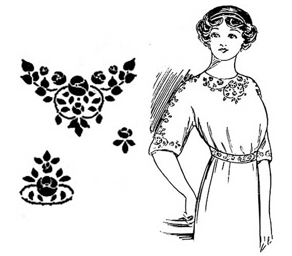 Stencilled blouse.