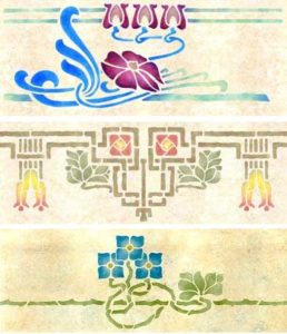 three stencil images for Trimbelle studio
